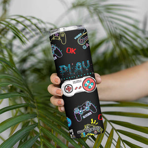 Gaming Gifts For Men Boys Skinny Tumbler Cool Gamer Nutritional Facts Video Game TB10 Print Your Wear