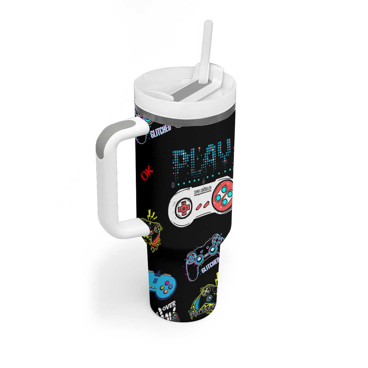 Gaming Gifts For Men Boys Tumbler With Handle Cool Gamer Nutritional Facts Video Game TB10 Print Your Wear
