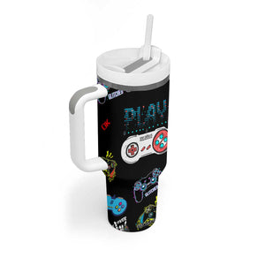 Gaming Gifts For Men Boys Tumbler With Handle Cool Gamer Nutritional Facts Video Game TB10 Print Your Wear