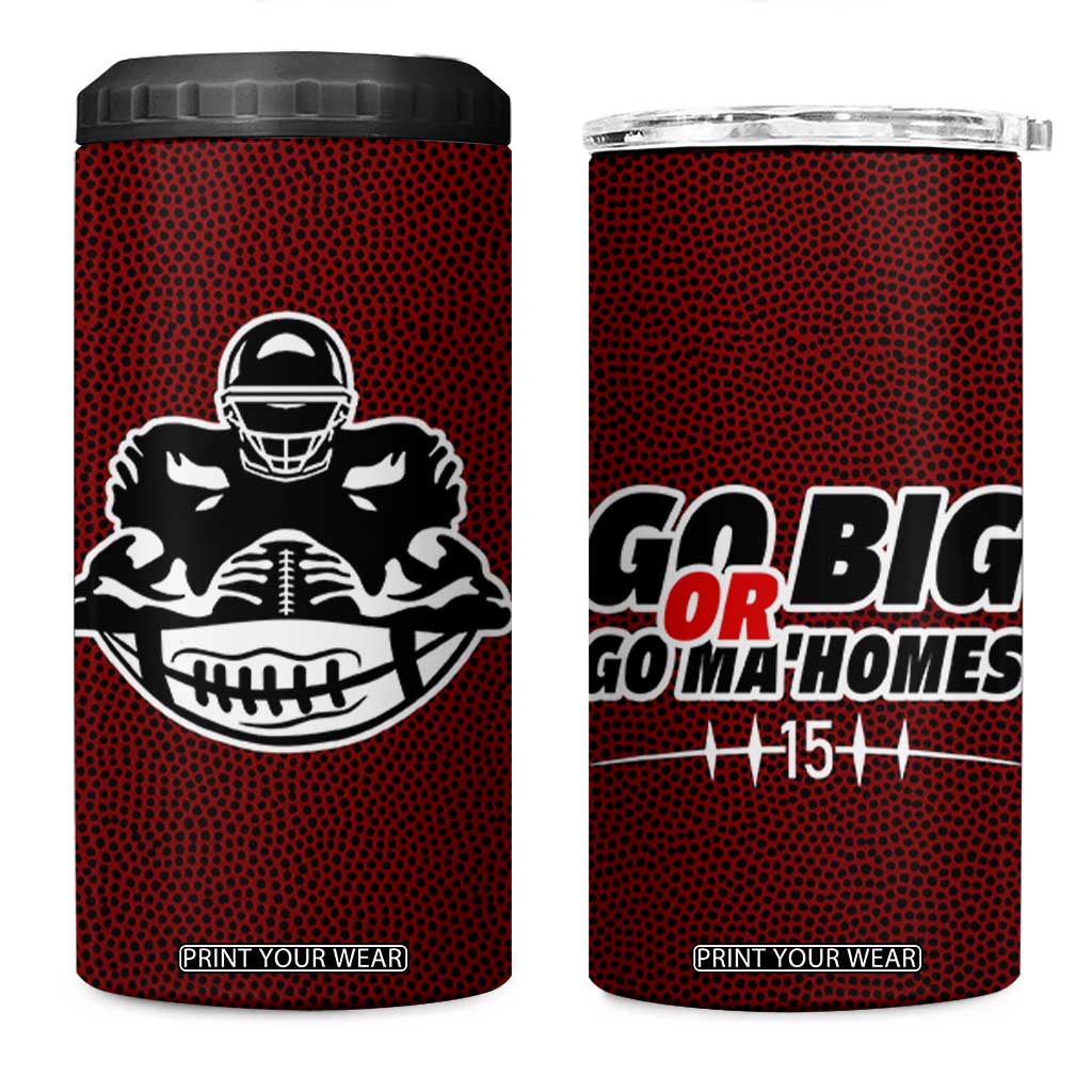 KC Football 4 in 1 Can Cooler Tumbler Go Big Or Go Home Funny Gameday TB10 One Size: 16 oz Brown Print Your Wear