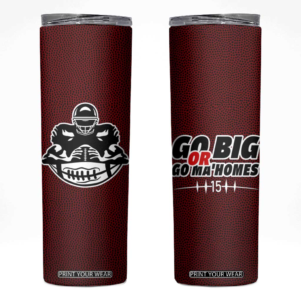 KC Football Skinny Tumbler Go Big Or Go Home Funny Gameday TB10 Brown Print Your Wear