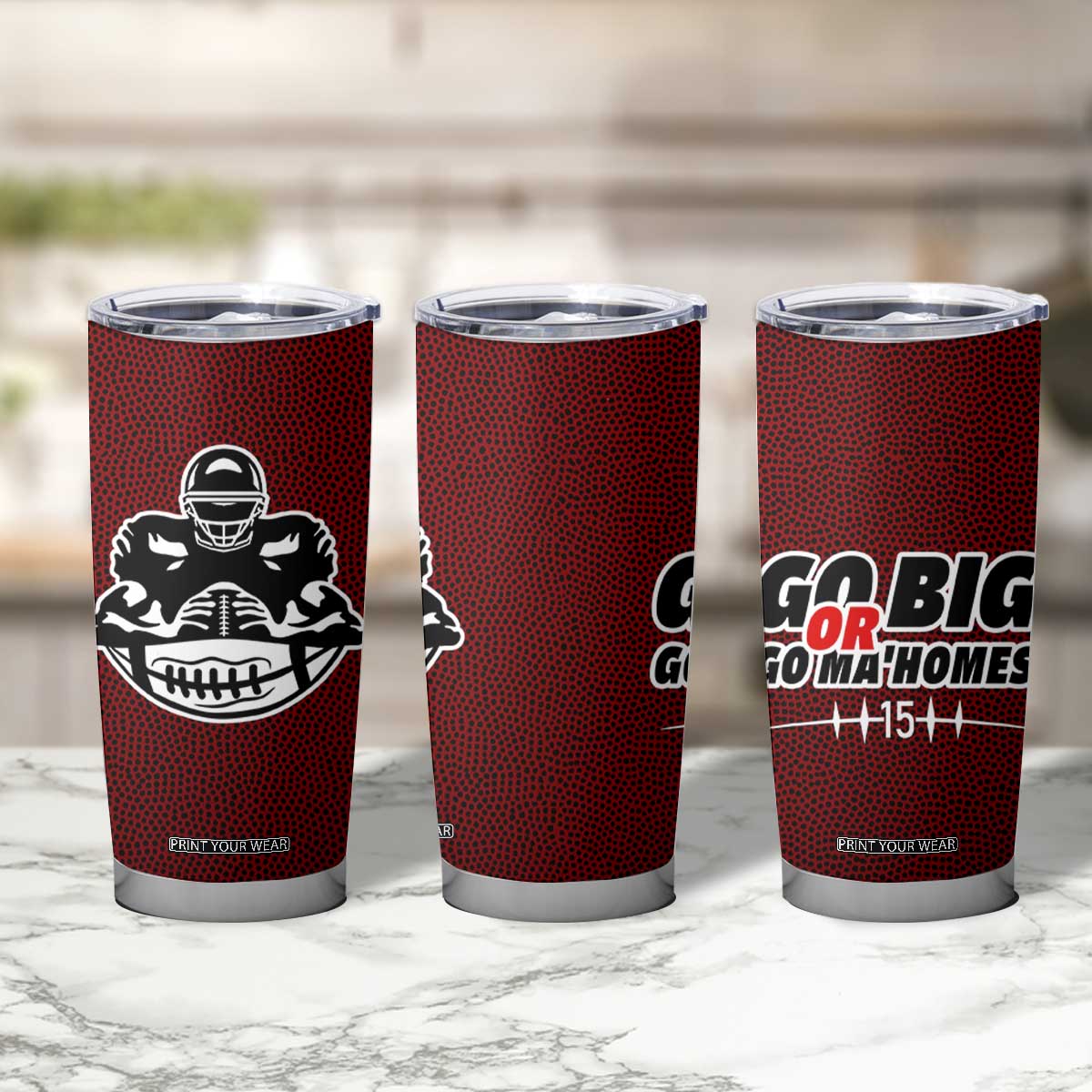 KC Football Tumbler Cup Go Big Or Go Home Funny Gameday TB10 Print Your Wear