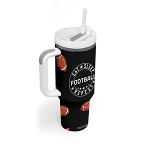 American Football Tumbler With Handle Funny Eat Sleep Football Repeat TB10 Print Your Wear