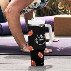 American Football Tumbler With Handle Funny Eat Sleep Football Repeat TB10 Print Your Wear
