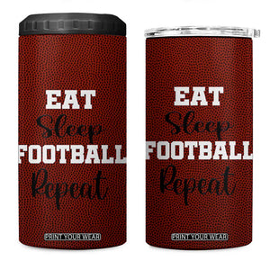 American Football 4 in 1 Can Cooler Tumbler Eat Sleep Football Repeat Dad Fans Coaches TB10 One Size: 16 oz Brown Print Your Wear