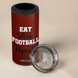 American Football 4 in 1 Can Cooler Tumbler Eat Sleep Football Repeat Dad Fans Coaches TB10 Print Your Wear