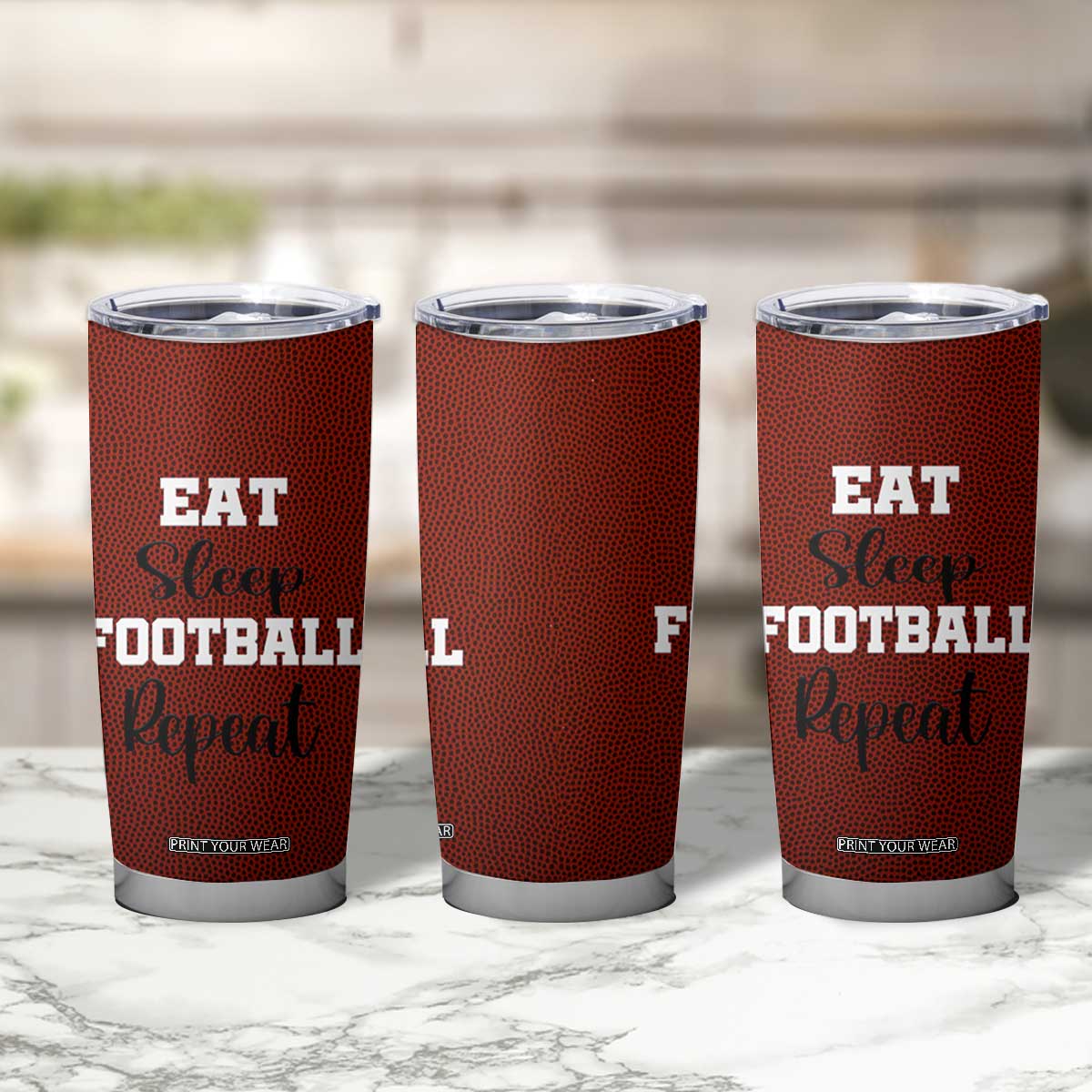 American Football Tumbler Cup Eat Sleep Football Repeat Dad Fans Coaches TB10 Print Your Wear