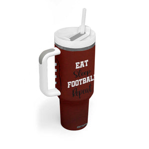 American Football Tumbler With Handle Eat Sleep Football Repeat Dad Fans Coaches TB10 Print Your Wear