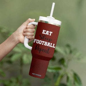American Football Tumbler With Handle Eat Sleep Football Repeat Dad Fans Coaches TB10 Print Your Wear