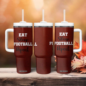 American Football Tumbler With Handle Eat Sleep Football Repeat Dad Fans Coaches TB10 Print Your Wear