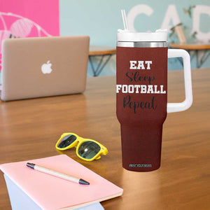 American Football Tumbler With Handle Eat Sleep Football Repeat Dad Fans Coaches TB10 Print Your Wear