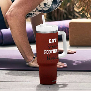 American Football Tumbler With Handle Eat Sleep Football Repeat Dad Fans Coaches TB10 Print Your Wear
