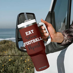 American Football Tumbler With Handle Eat Sleep Football Repeat Dad Fans Coaches TB10 Print Your Wear