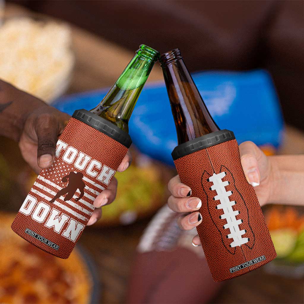 Football Lovers 4 in 1 Can Cooler Tumbler Touchdown Season American Flag TB10 Print Your Wear