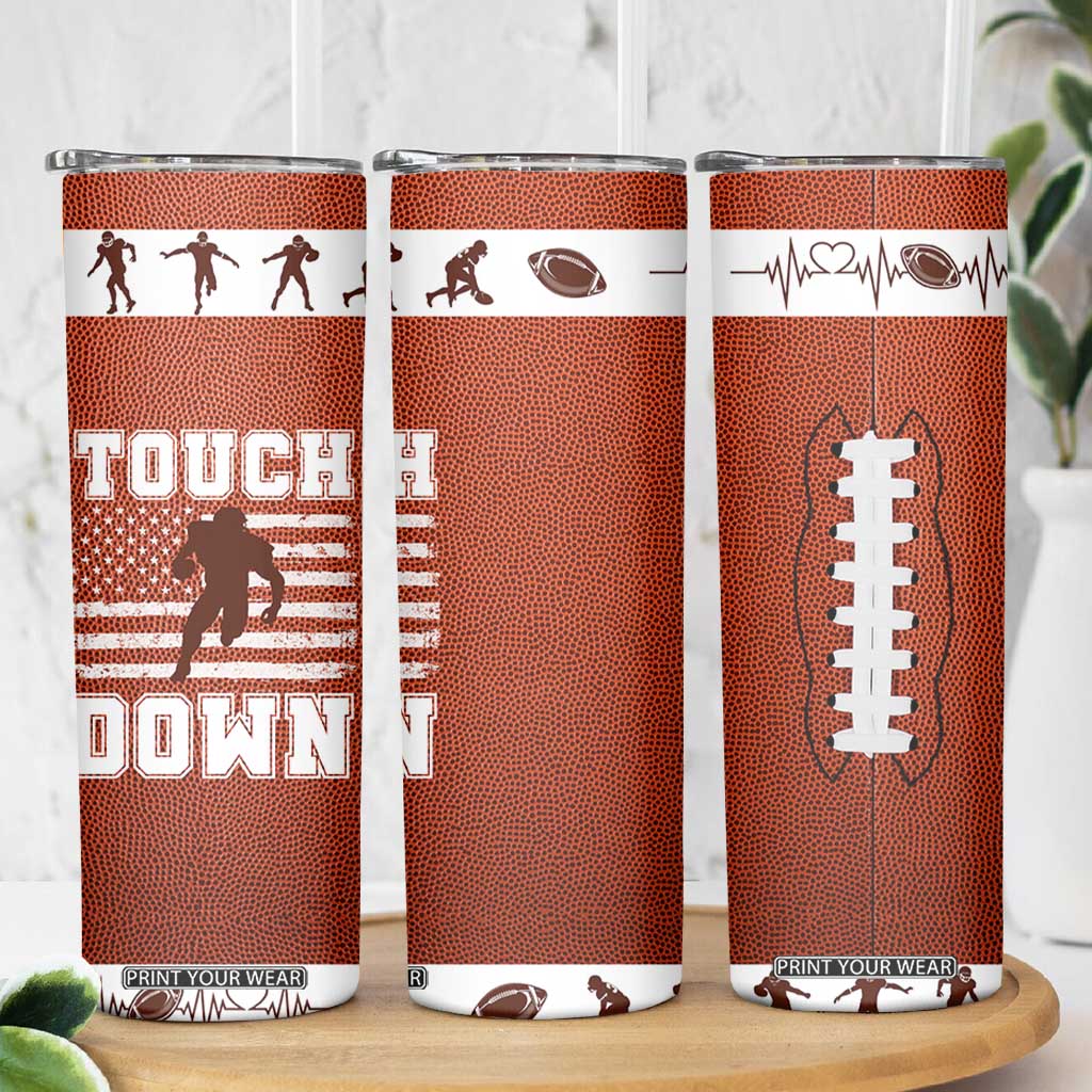 Football Lovers Skinny Tumbler Touchdown Season American Flag TB10 Print Your Wear