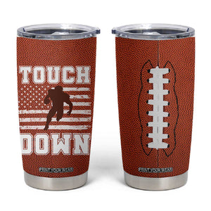 Football Lovers Tumbler Cup Touchdown Season American Flag TB10 Brown Print Your Wear