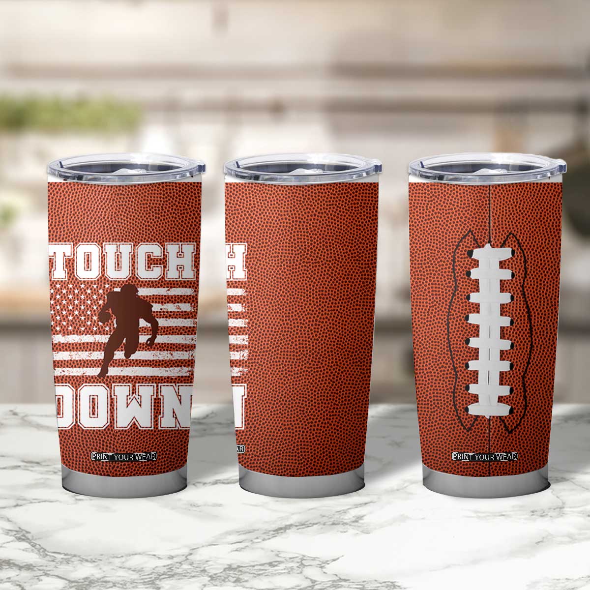 Football Lovers Tumbler Cup Touchdown Season American Flag TB10 Print Your Wear