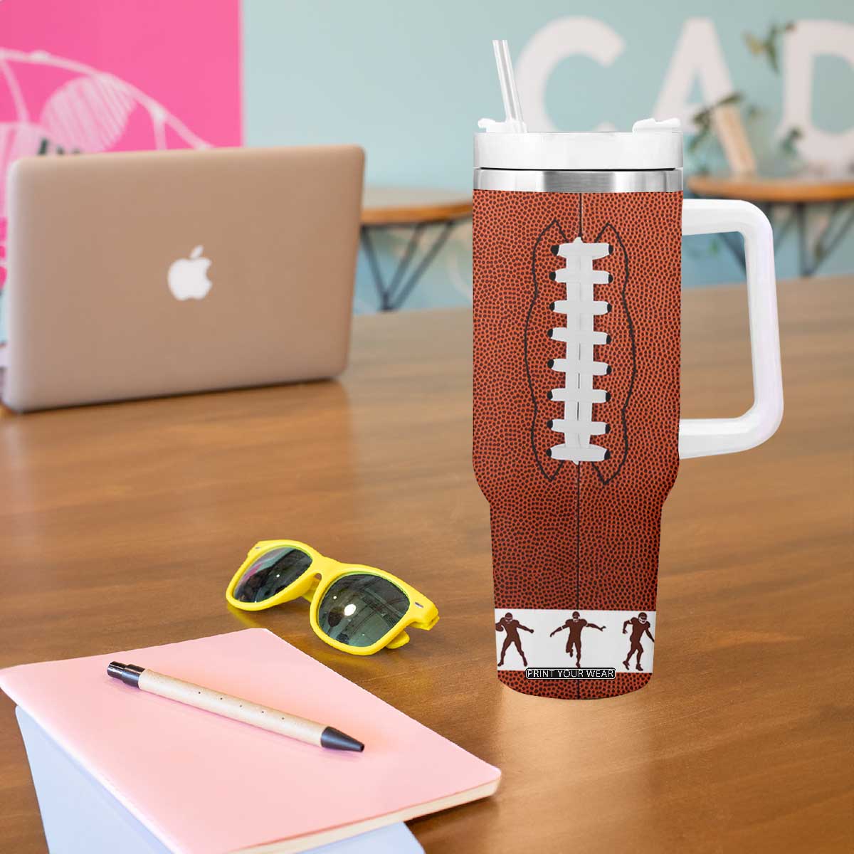 Football Lovers Tumbler With Handle Touchdown Season American Flag TB10 Print Your Wear