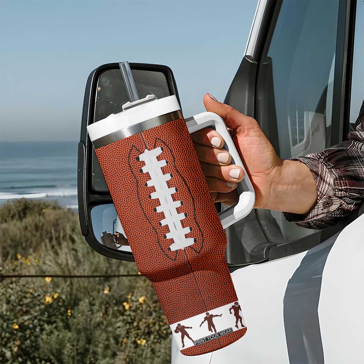 Football Lovers Tumbler With Handle Touchdown Season American Flag TB10 Print Your Wear