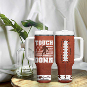 Football Lovers Tumbler With Handle Touchdown Season American Flag TB10 Print Your Wear