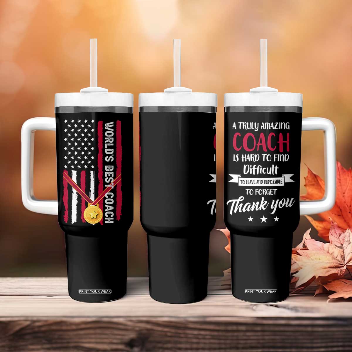 Best Coach Appreciation Gifts Tumbler With Handle Thank You Coach Coaches Appreciation Gifts US Flag TB10 Print Your Wear