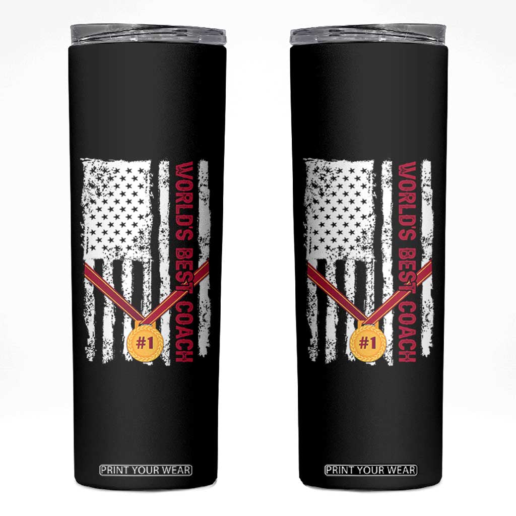 Coach Gifts Skinny Tumbler World's Best Coach Appreciation Gifts US Flag TB10 Black Print Your Wear