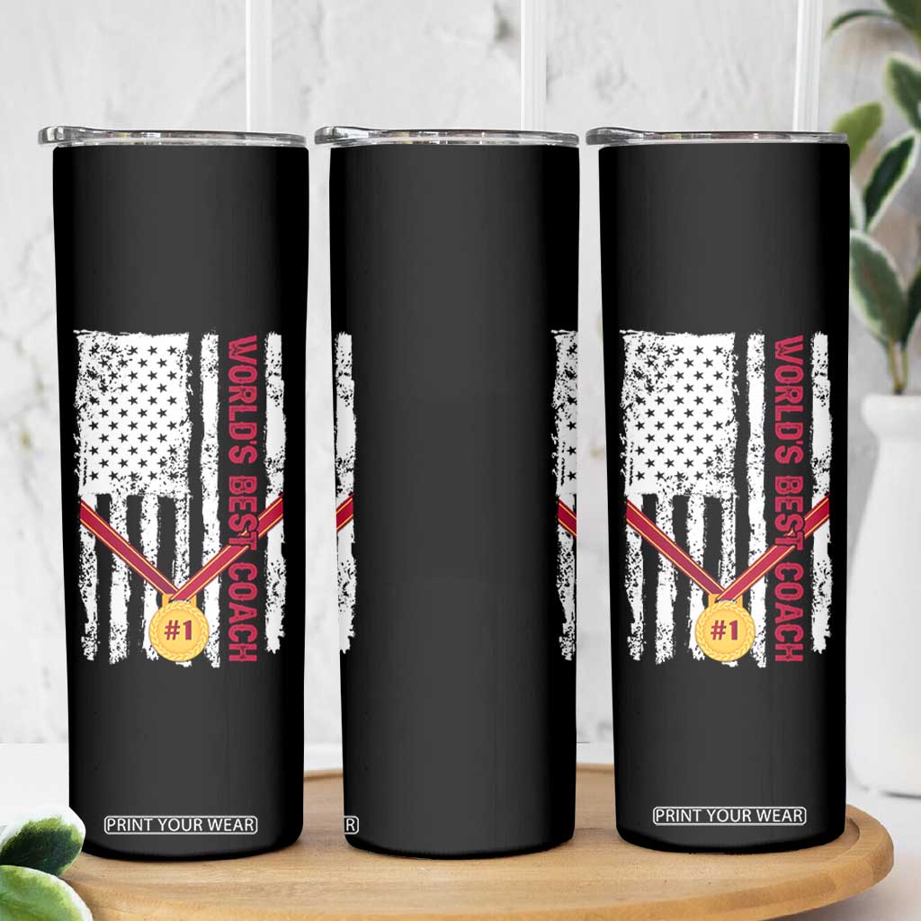 Coach Gifts Skinny Tumbler World's Best Coach Appreciation Gifts US Flag TB10 Print Your Wear