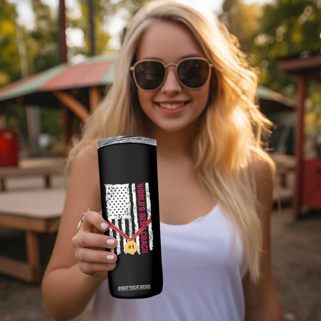 Coach Gifts Skinny Tumbler World's Best Coach Appreciation Gifts US Flag TB10 Print Your Wear