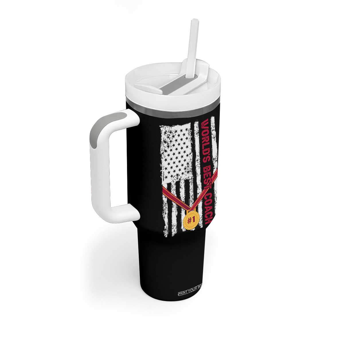 Coach Gifts Tumbler With Handle World's Best Coach Appreciation Gifts US Flag TB10 Print Your Wear
