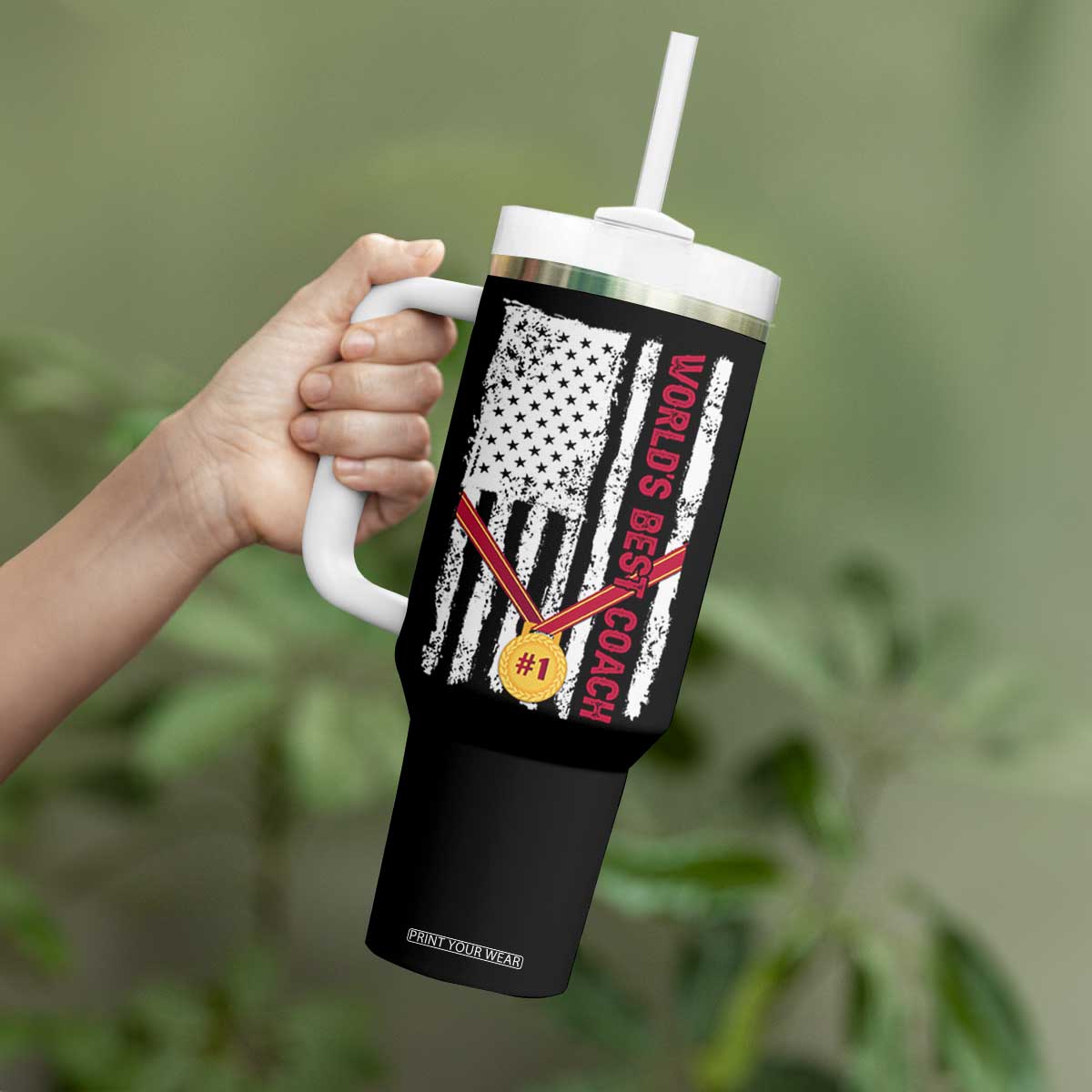 Coach Gifts Tumbler With Handle World's Best Coach Appreciation Gifts US Flag TB10 Print Your Wear