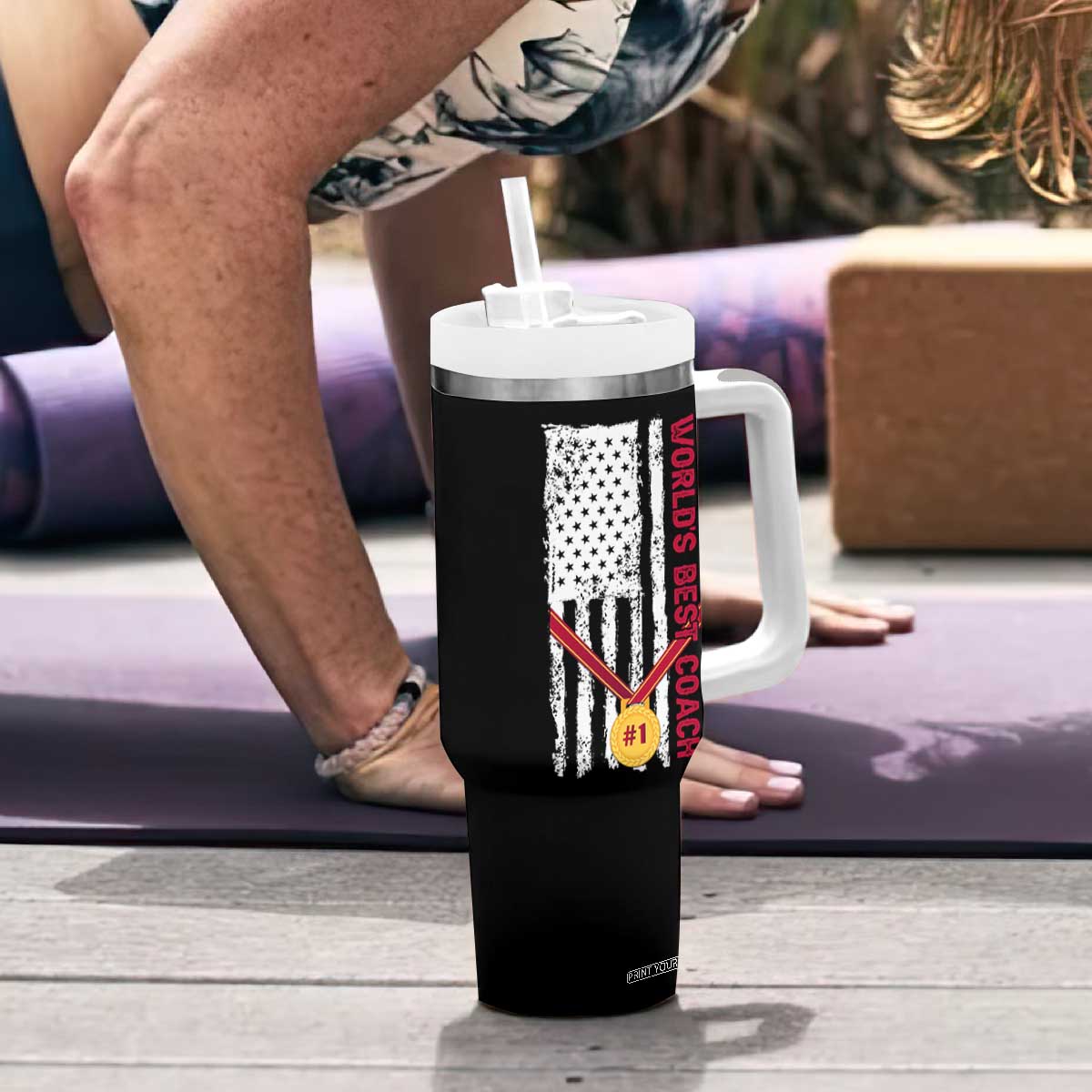 Coach Gifts Tumbler With Handle World's Best Coach Appreciation Gifts US Flag TB10 Print Your Wear