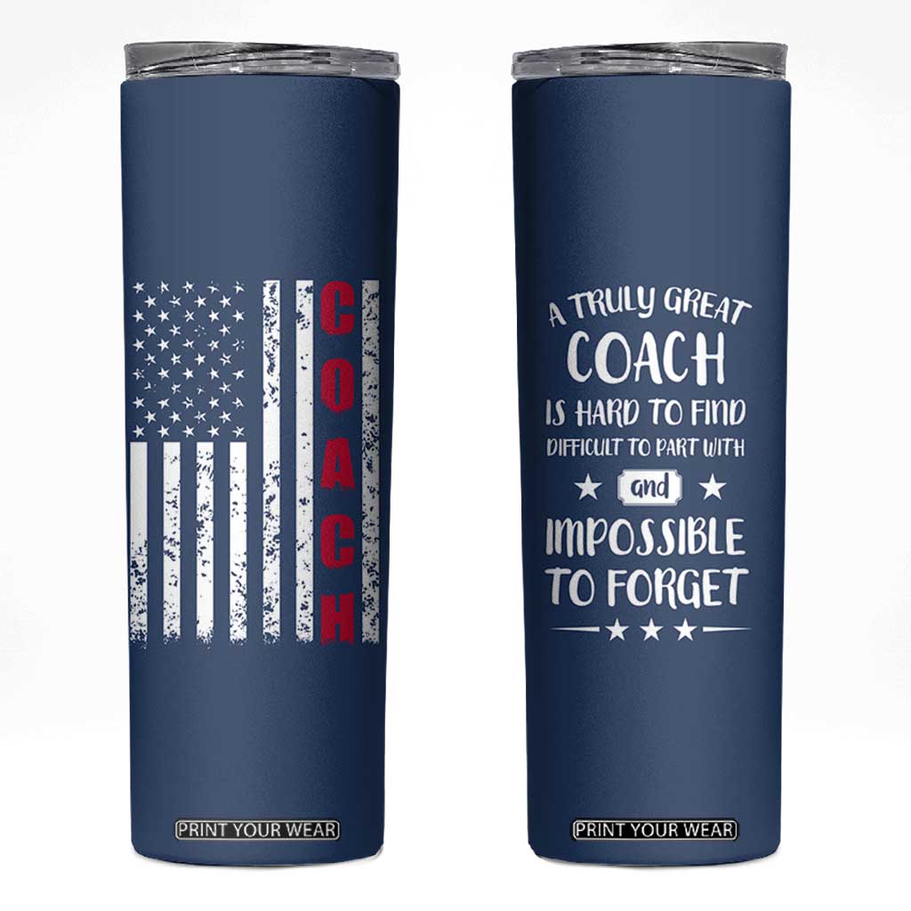 Coach Gifts Skinny Tumbler Soccer Softball Basketball Football Coachs Appreciation Gift TB10 Navy Print Your Wear