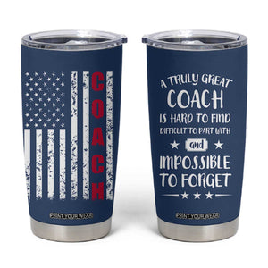 Coach Gifts Tumbler Cup Soccer Softball Basketball Football Coachs Appreciation Gift TB10 Navy Print Your Wear