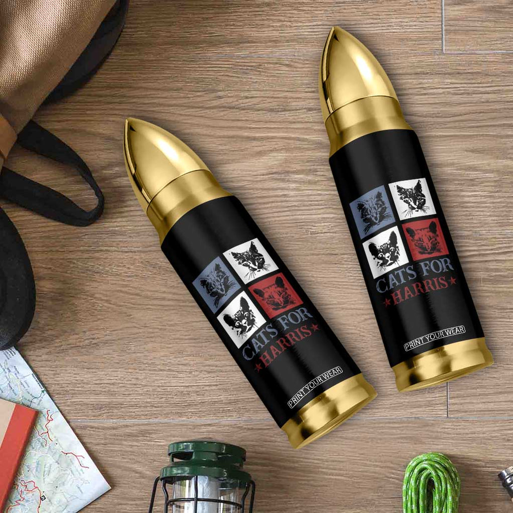 Cats For Harris 2024 President Bullet Tumbler Kamala Presidential Election TB10 Print Your Wear