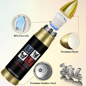 Cats For Harris 2024 President Bullet Tumbler Kamala Presidential Election TB10 Print Your Wear