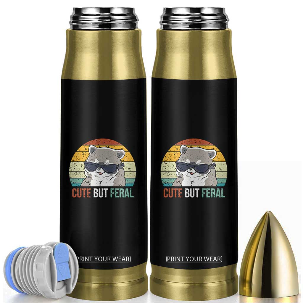 Funny Racoon Bullet Tumbler Cute But Feral TB10 Black Print Your Wear