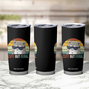 Funny Racoon Tumbler Cup Cute But Feral TB10 Print Your Wear