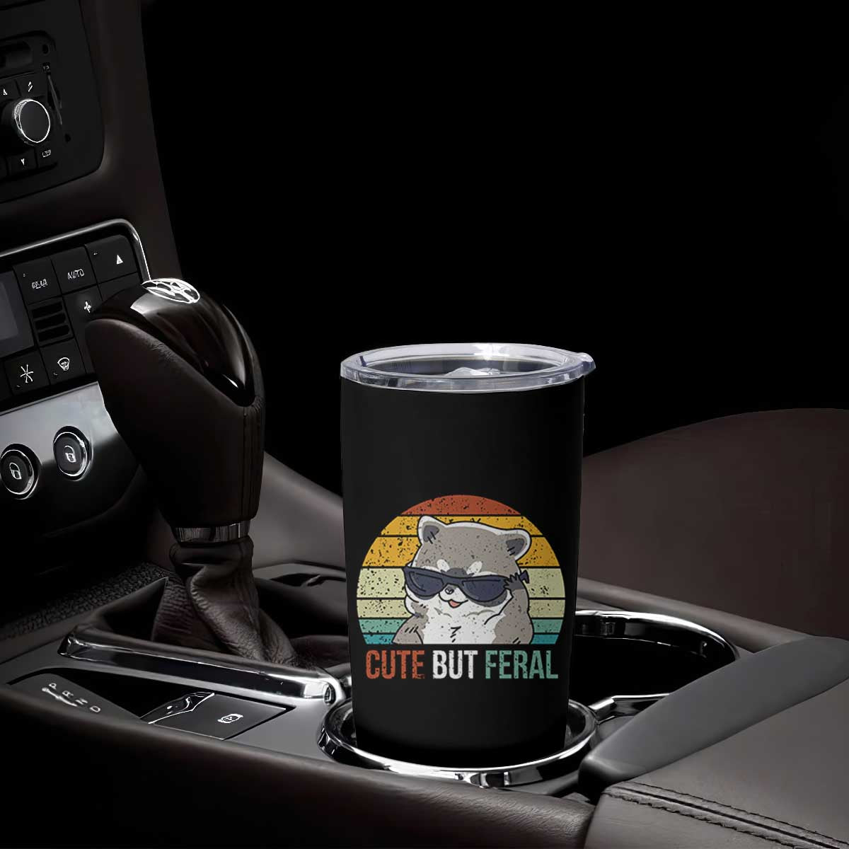 Funny Racoon Tumbler Cup Cute But Feral TB10 Print Your Wear