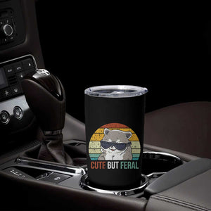 Funny Racoon Tumbler Cup Cute But Feral TB10 Print Your Wear