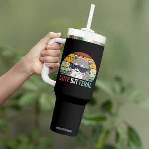 Funny Racoon Tumbler With Handle Cute But Feral TB10 Print Your Wear