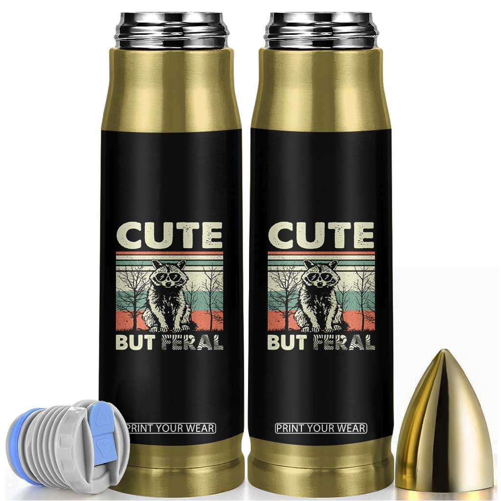 Funny Racoon Bullet Tumbler Retro Trash Panda Cute But Feral TB10 Black Print Your Wear