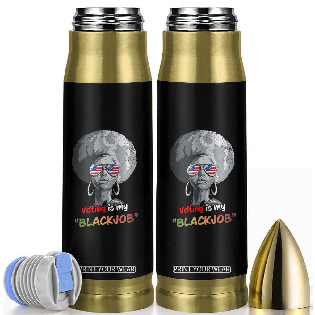 Harris 2024 Election Bullet Tumbler Voting Is My Black Job TB10 Black Print Your Wear