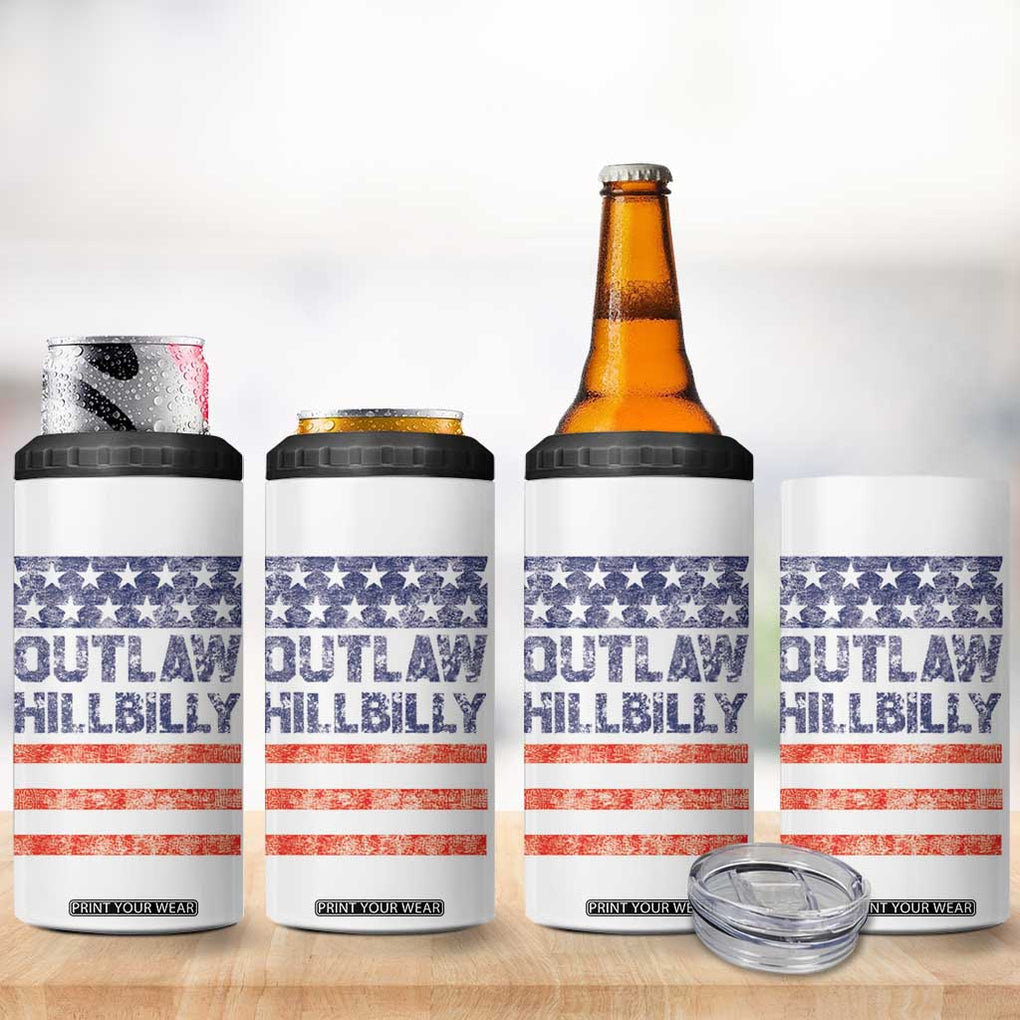 Trump Vance 2024 Election 4 in 1 Can Cooler Tumbler Outlaw Hillbilly 45 47 US Flag Vintage TB10 Print Your Wear