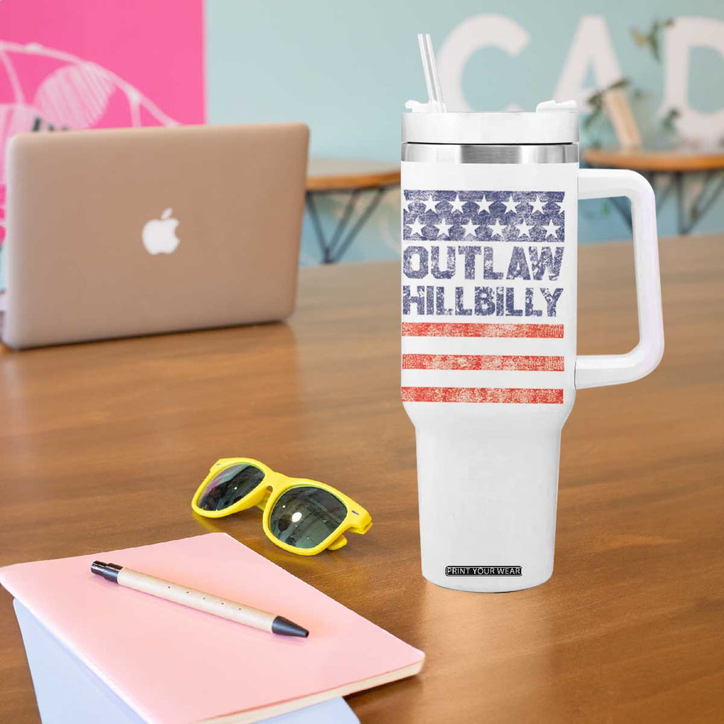 Trump Vance 2024 Election Tumbler With Handle Outlaw Hillbilly 45 47 US Flag Vintage TB10 Print Your Wear