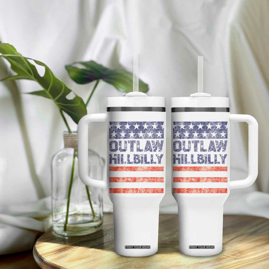 Trump Vance 2024 Election Tumbler With Handle Outlaw Hillbilly 45 47 US Flag Vintage TB10 Print Your Wear