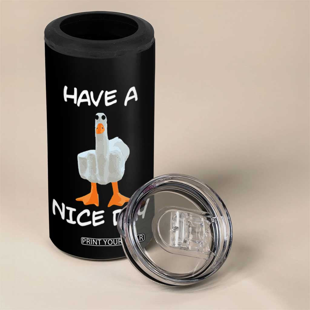 Duck You 4 in 1 Can Cooler Tumbler Funny Middle Finger Duck You White Elephant Gifts For Adults TB10 Print Your Wear