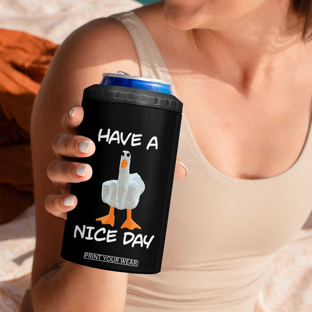 Duck You 4 in 1 Can Cooler Tumbler Funny Middle Finger Duck You White Elephant Gifts For Adults TB10 Print Your Wear