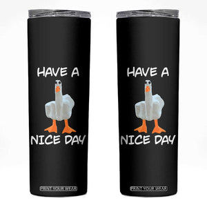 Duck You Skinny Tumbler Funny Middle Finger Duck You White Elephant Gifts For Adults TB10 Black Print Your Wear