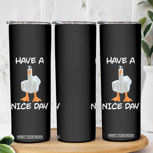 Duck You Skinny Tumbler Funny Middle Finger Duck You White Elephant Gifts For Adults TB10 Print Your Wear