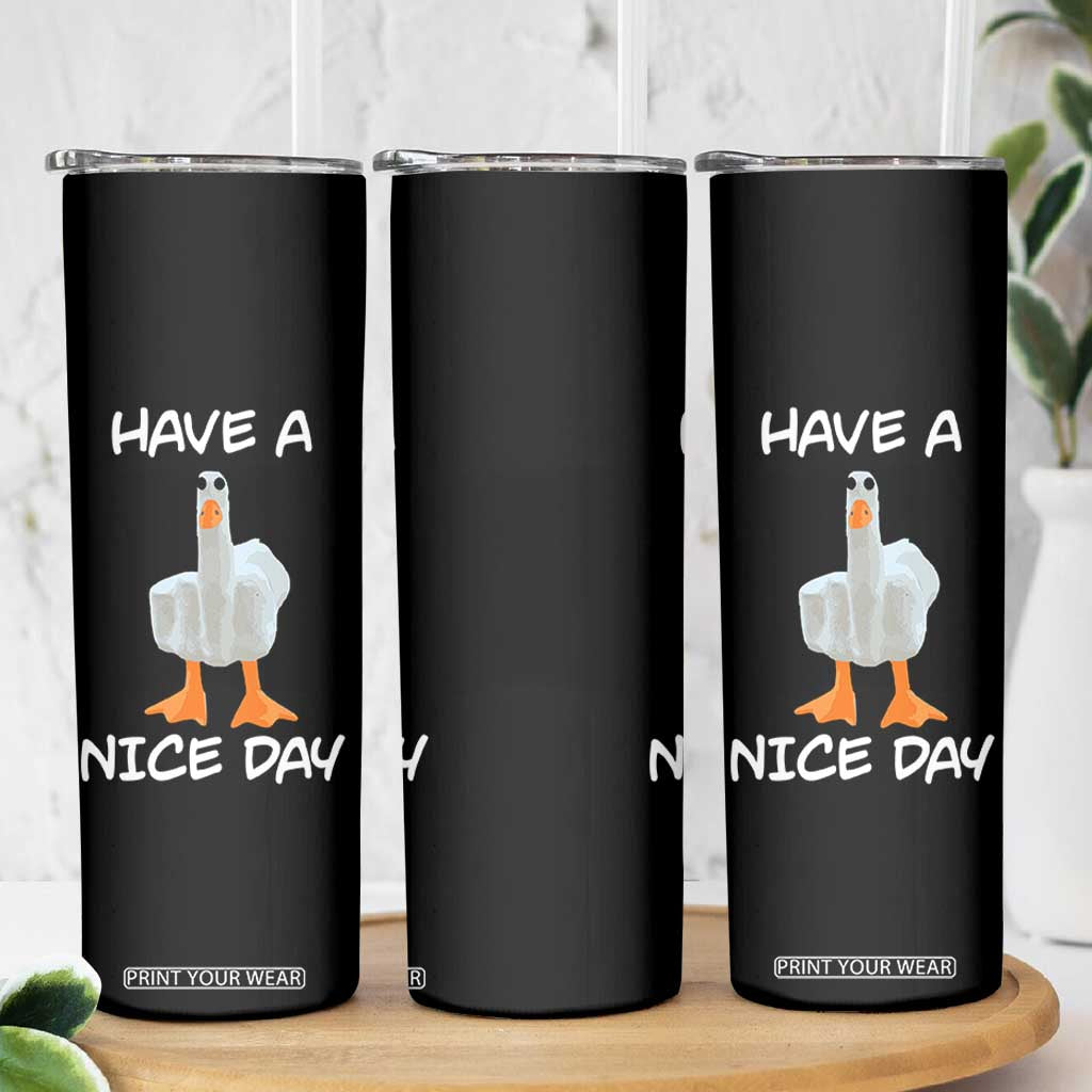 Duck You Skinny Tumbler Funny Middle Finger Duck You White Elephant Gifts For Adults TB10 Print Your Wear